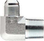 Brennan 2501-06-04-FG Forged Steel JIC Flared Tube Fitting, 90 Degree Elbow Forgeded, 3/8" Tube OD JIC Male x 1/4-18 NPTF Male