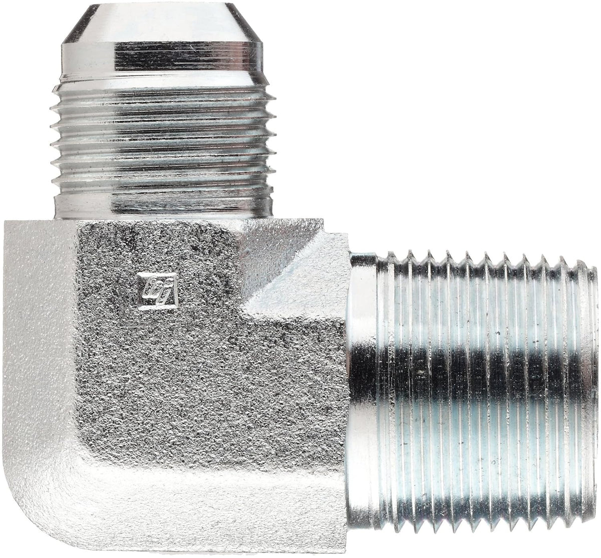 Brennan 2501-06-04-FG Forged Steel JIC Flared Tube Fitting, 90 Degree Elbow Forgeded, 3/8" Tube OD JIC Male x 1/4-18 NPTF Male