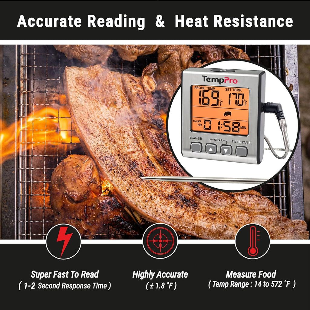 TempTrack Digital Meat Thermometer for Cooking and Grilling
