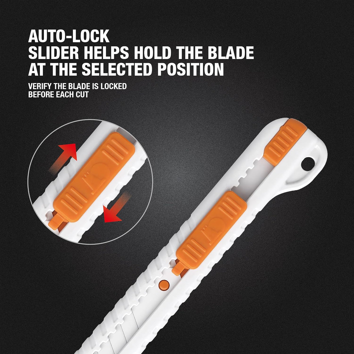 9mm Ceramic Snap-Off Utility Knife, Retractable Box Cutter, 1 Pack