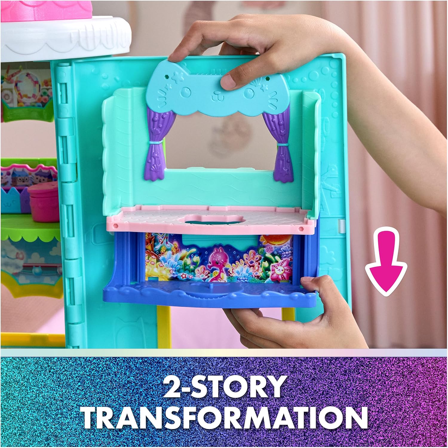Gabby's Dollhouse: The Movie, MerCat's Spa-wesome Bathroom, Toy Figure, Dollhouse Accessories & Surprise Toy, Kids