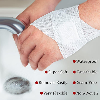 Dressing Retention Tape - 2" x 11yd, 2 Rolls Premium Non-Woven Hypoallergenic Cloth - Secure and Gentle Adhesive for