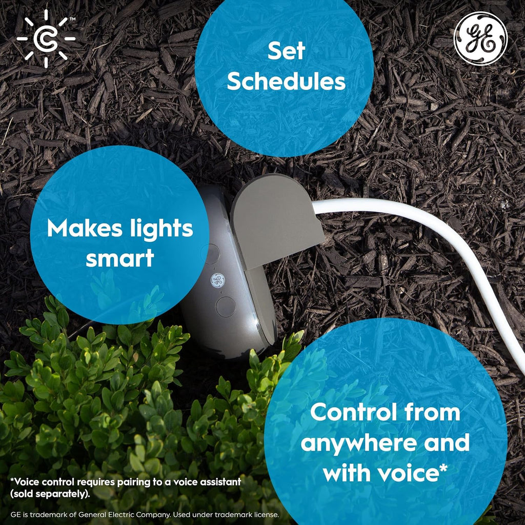 GE Cync Outdoor Smart Plug, Wi-Fi & Bluetooth, Alexa & Google, 1pk | Weather-resistant outdoor smart outlet, Wi-Fi &