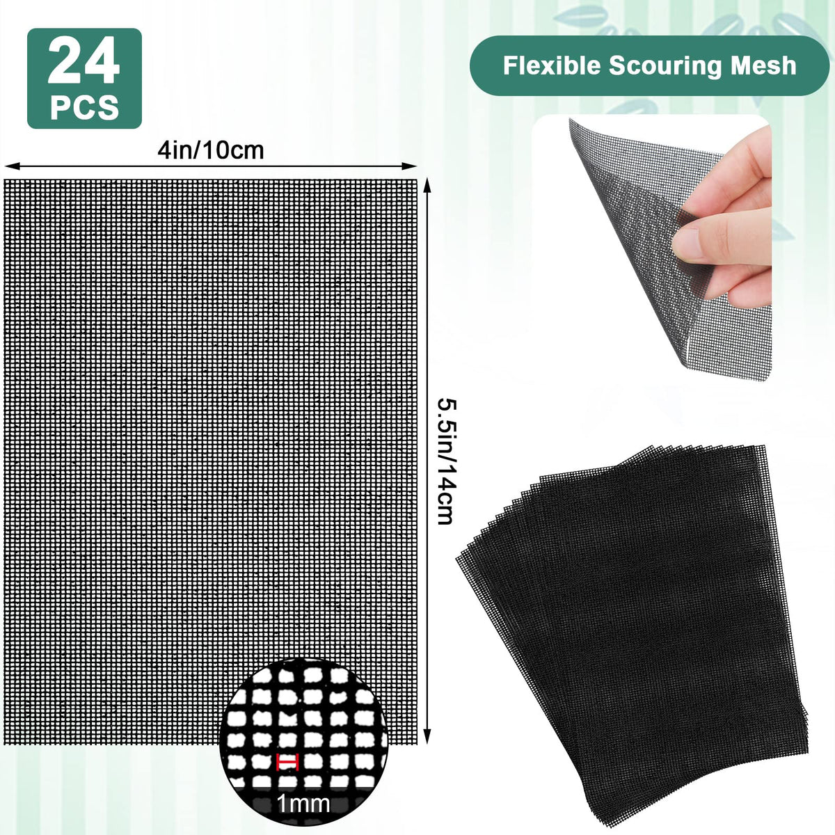 24 Pack Scrubbing Screen Toilet Ring Remover Mesh Scouring Pad