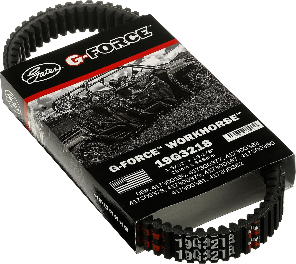 Gates 19G3218 G Force Workhorse Continuously Variable Transmission (CVT) Belt