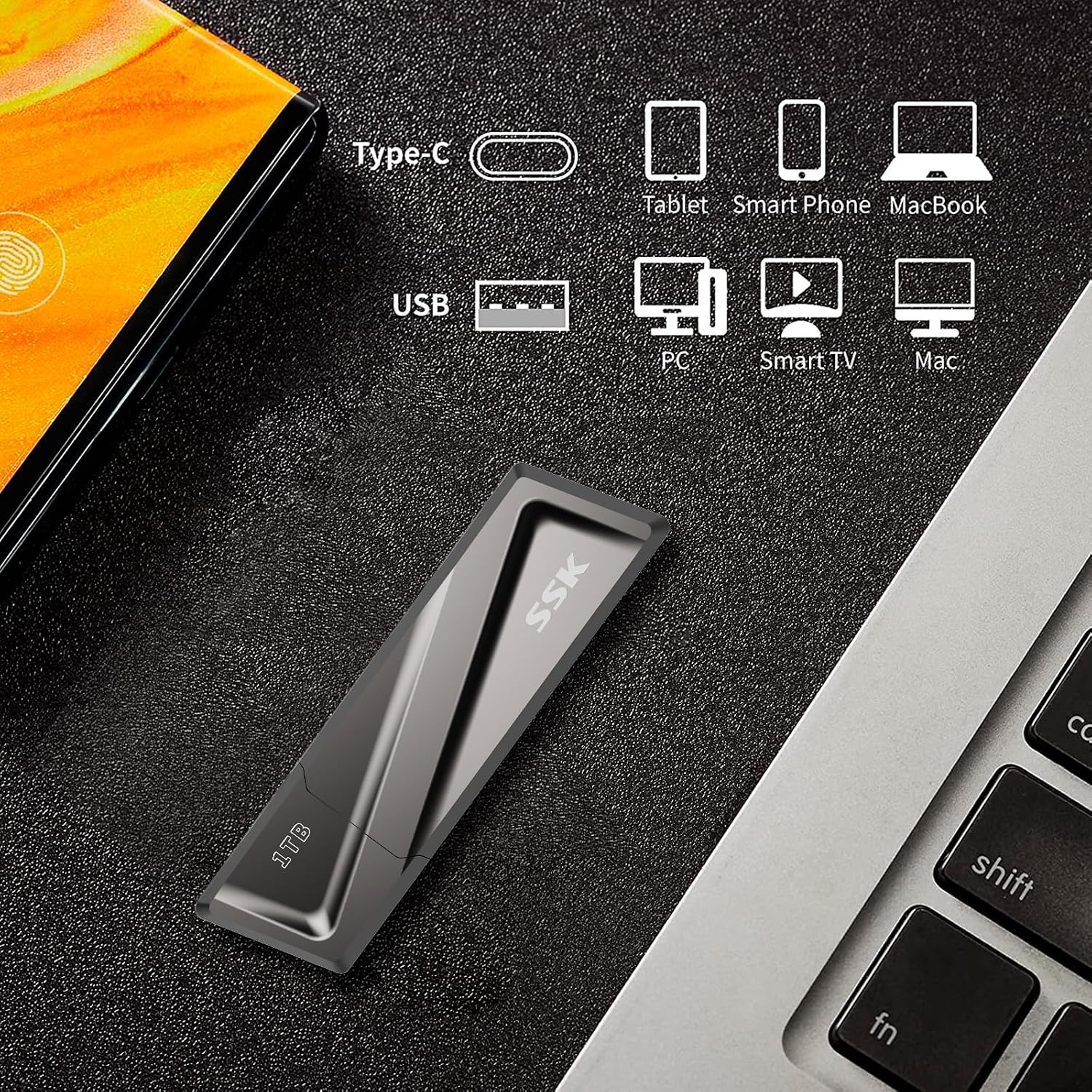 1TB USB Flash Drive up to 550MB/s USB 3.2 Gen2 Externel Thumb Drive | Support OTG Function,Fast USB A+C Memory Stick