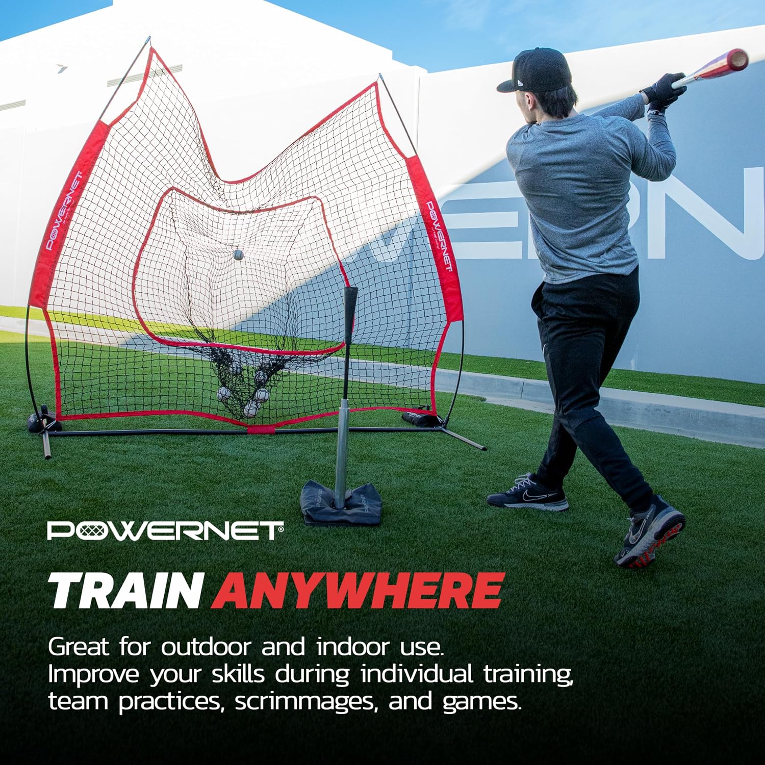 Pro Softball & Baseball Batting Tee, 25-45 Inch Adjustable Height, Universal Baseball Tee for Hitting Drills