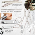 brand quality 10 piece manicure pedicure grooming kit set for professional finger & toe nail care scissors clipper