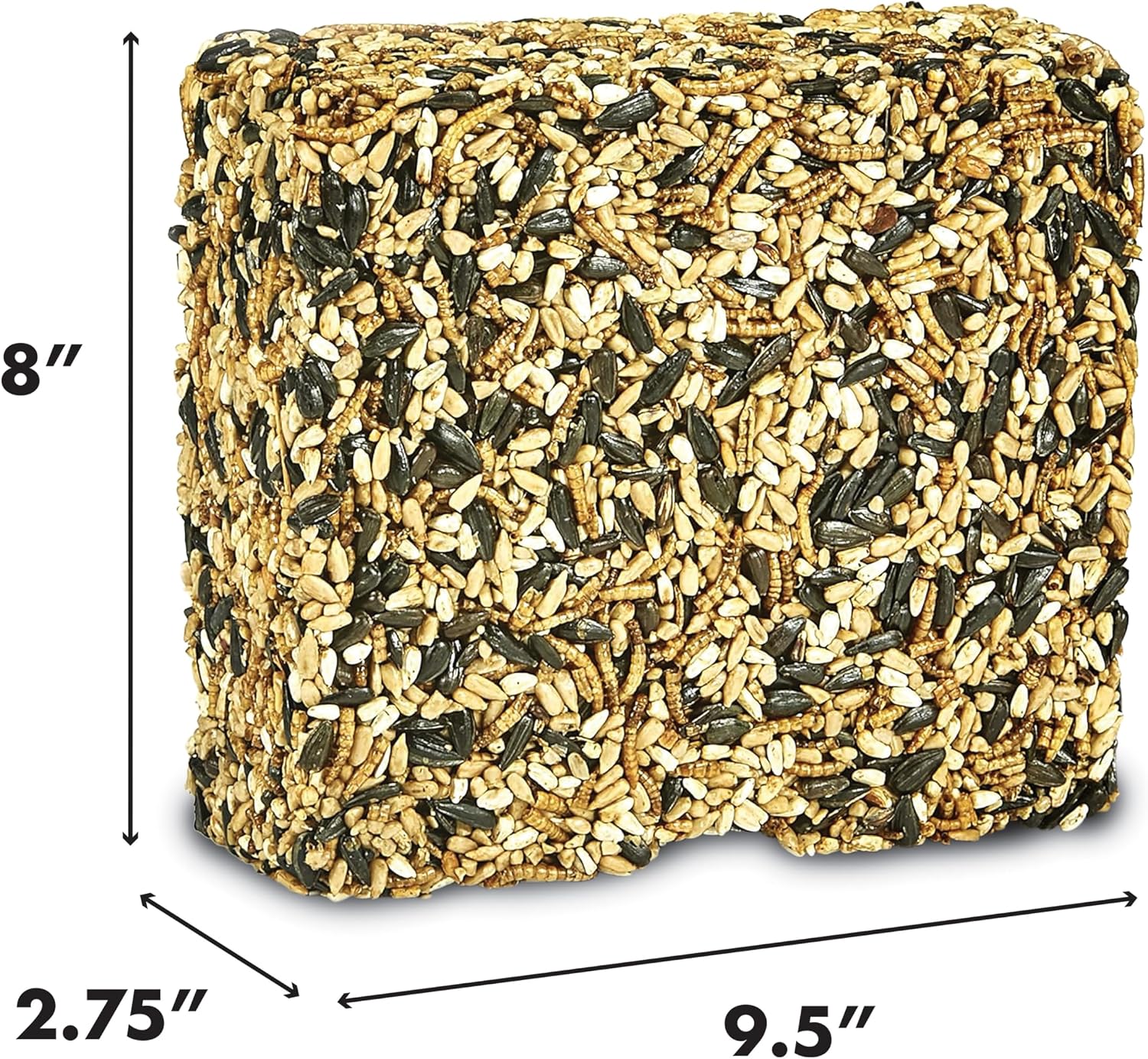 Wild Bird Seed & Mealworm Seed Cake Food For Bluebirds, Chickadees, Woodpeckers and More, 1.4 Pound