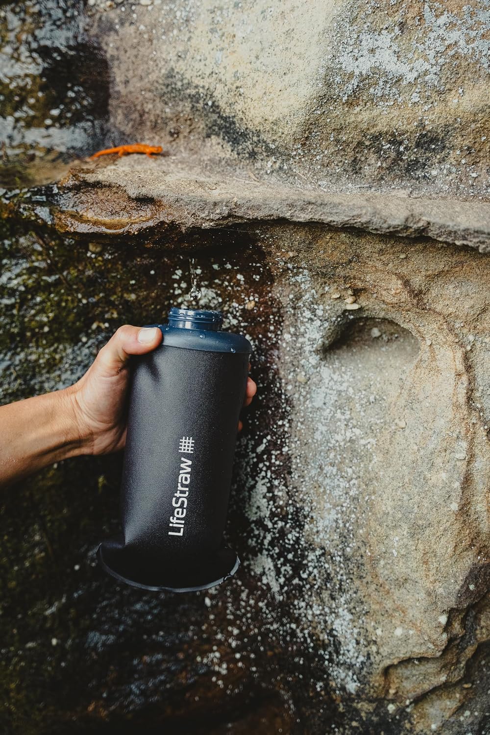 Peak Series — Collapsible Squeeze Bottle Water Filter System BPA Free - 650 ml for Trail Running, Camping, Hiking
