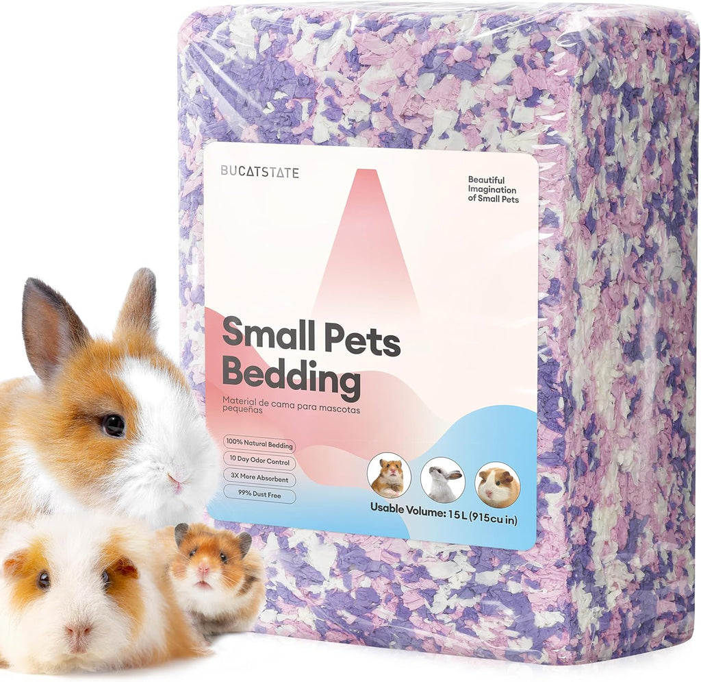 Hamster Bedding 15L, 99% Dust-Free Paper Bedding, Lavender | FSC-Certified Paper Bedding, Compactly Packed to Expand