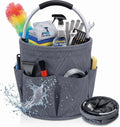 Cleaning caddy with Handle,17L Foldable collapsible bucket 600D Oxford Fabric, 6 Pockets Portable Multi-Use Organiser