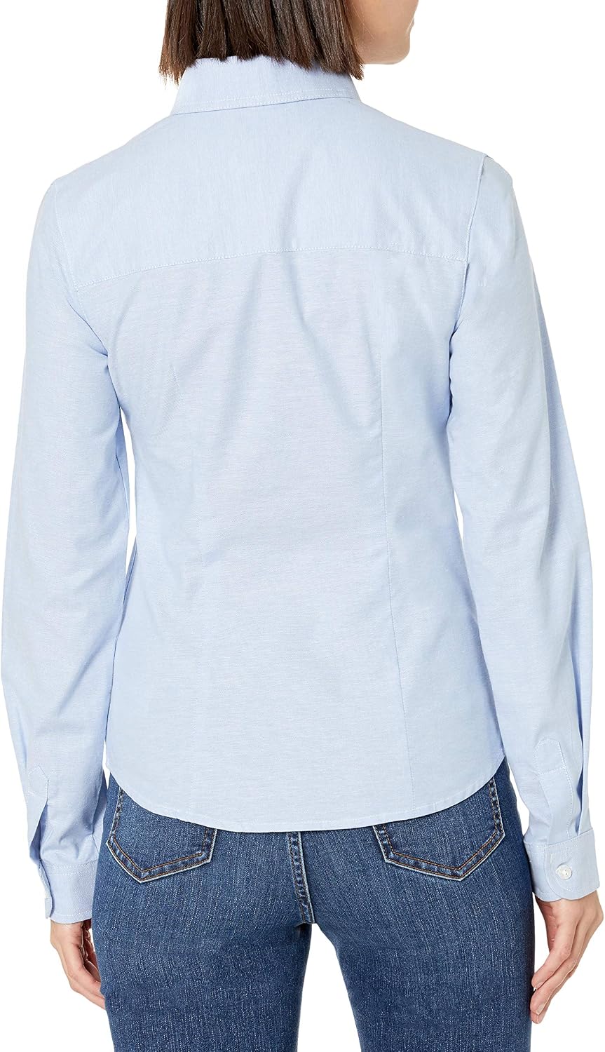 Juniors' Long-Sleeve Oxford Blouse
