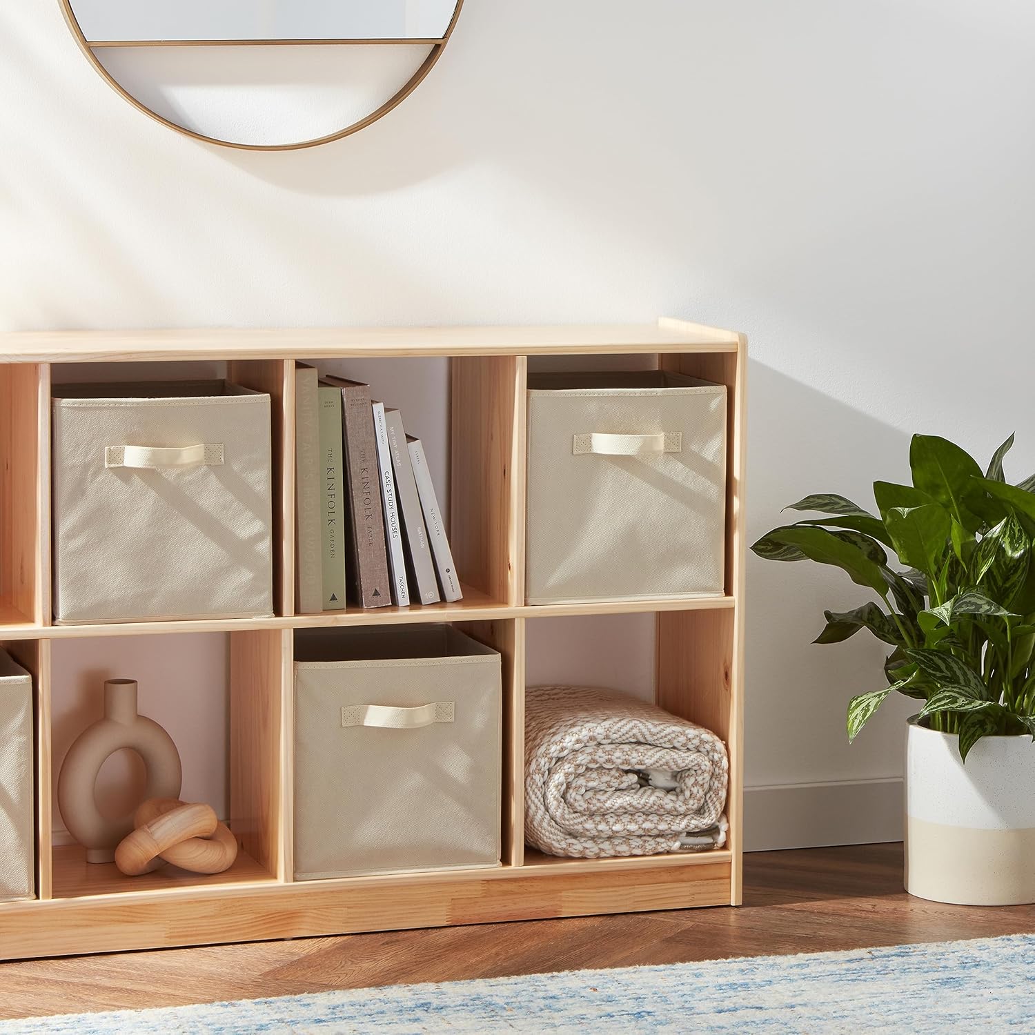 Collapsible Fabric Storage Cube Bins Organizer with Handles for Organization and Organizing Solution, 13"x13"x13"