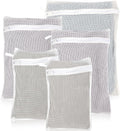 5-Piece Organic Cotton Laundry Bags with Zipper and Hanging Loop, 3 Sizes (S, M, L) Mesh Laundry Bag, Durable Cotton