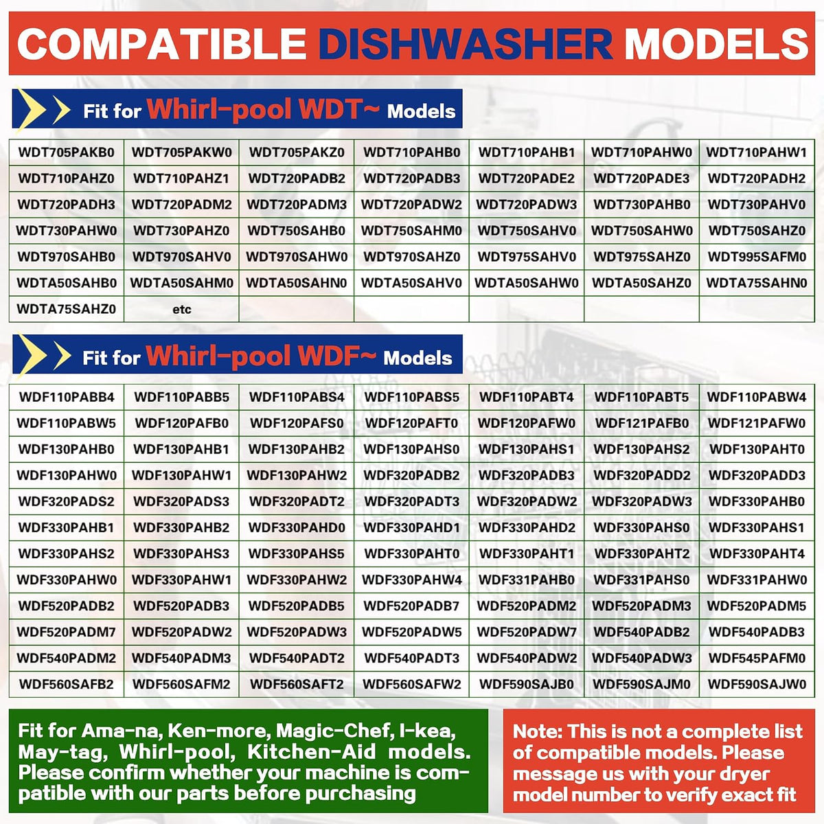 Dishwasher Drain Pump Fit for Whirl-pool WDF560SAFM2 WDF520PADW WDT720PADB2 WDTA50SAHZ0 WDT730PAHZ0 WDF520PADB3 WDT970SAHZ0 WDT710PAHZ1 WDT970SAHV0 WDT720PADM2 WDT750SAHZ0 WDP350PAAW5 WDF330PAHT0