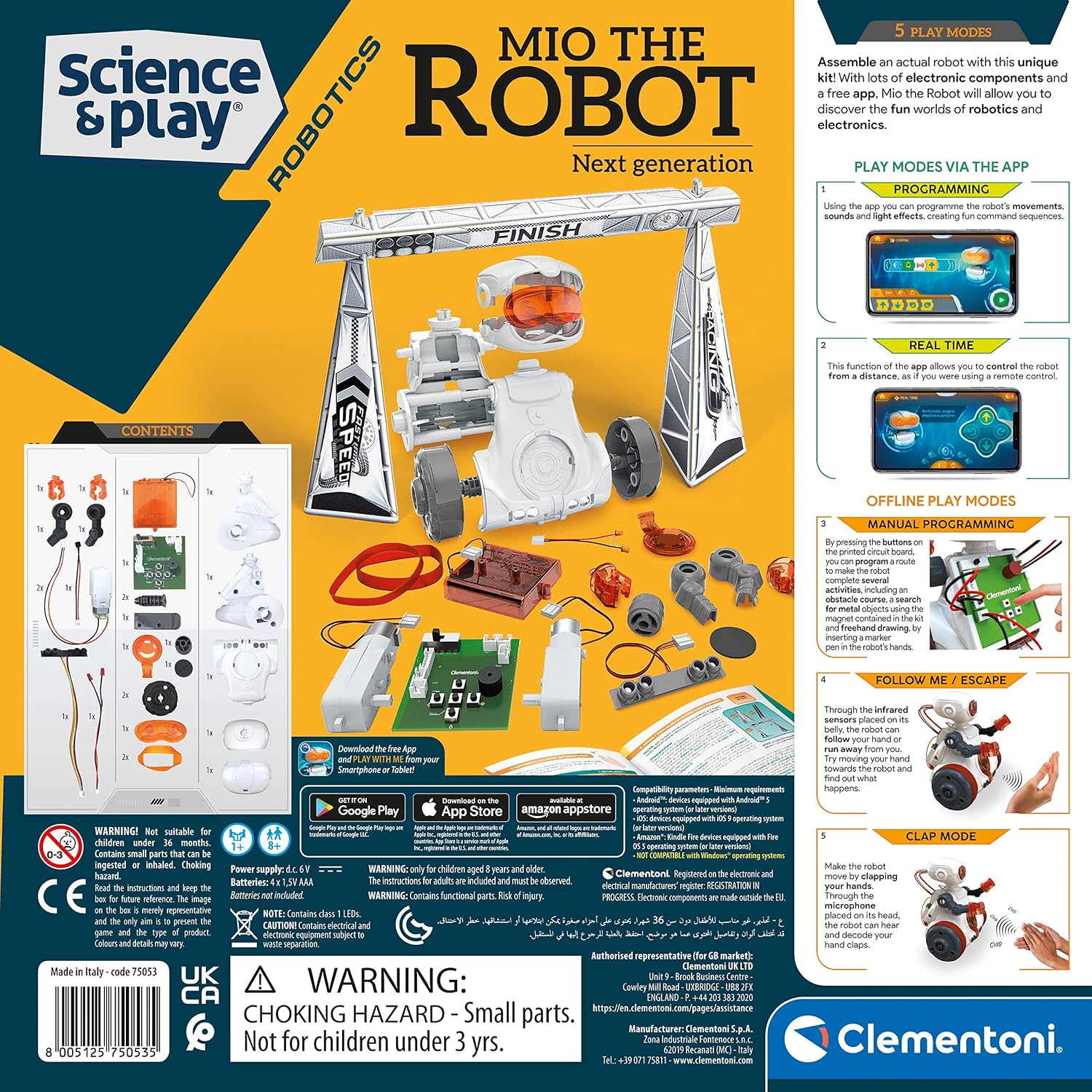 Science & Play Mio Robot: Interactive STEM Learning Robot with App, Obstacle Avoidance & Drawing Function (8+ Years)