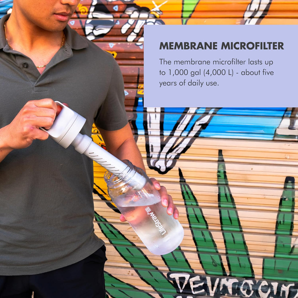 Go Series – BPA-Free Water Filter Bottle for Travel and Everyday Use Removes Bacteria, Parasites and Microplastics
