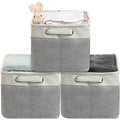14.4" x 10" Slim Large Fabric Storage Bin, 3 Pack, Gray