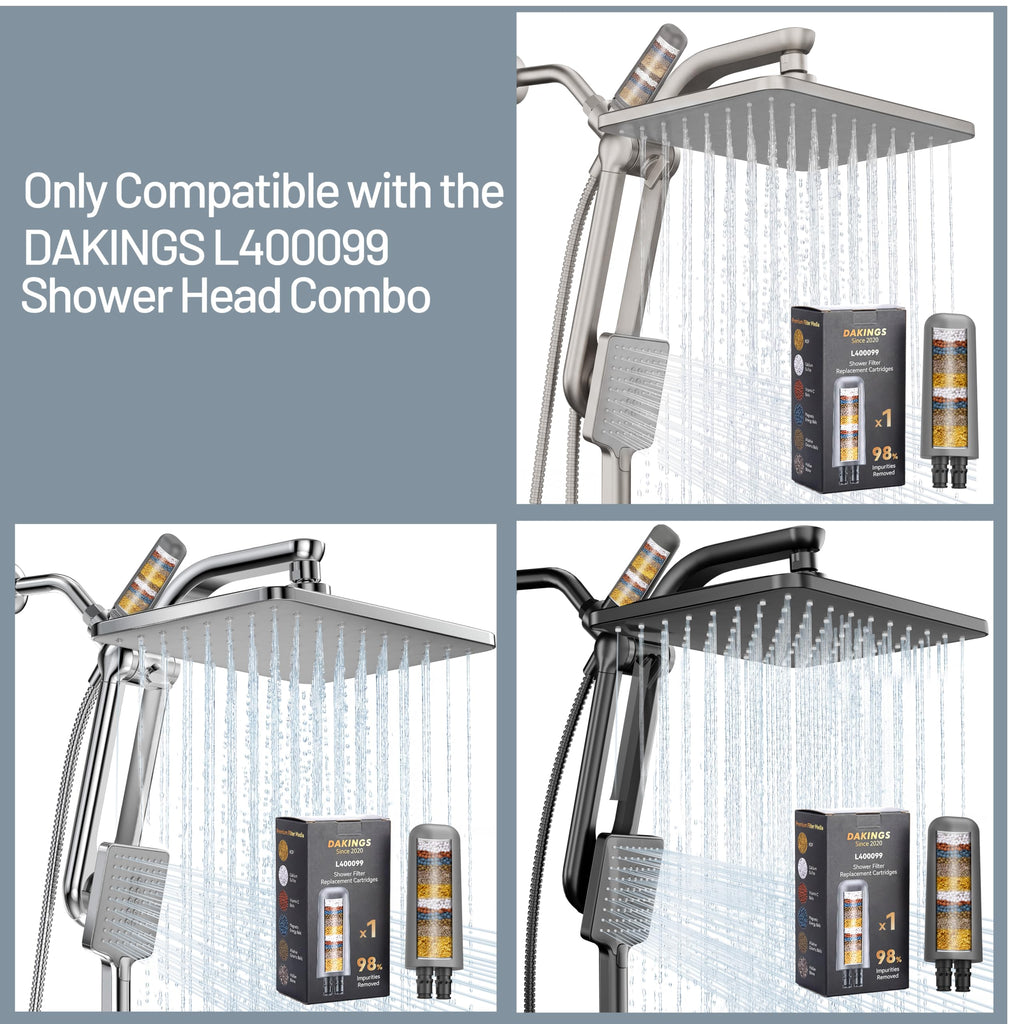 2-Pack Gray Shower Head Filter Replacement for L400099