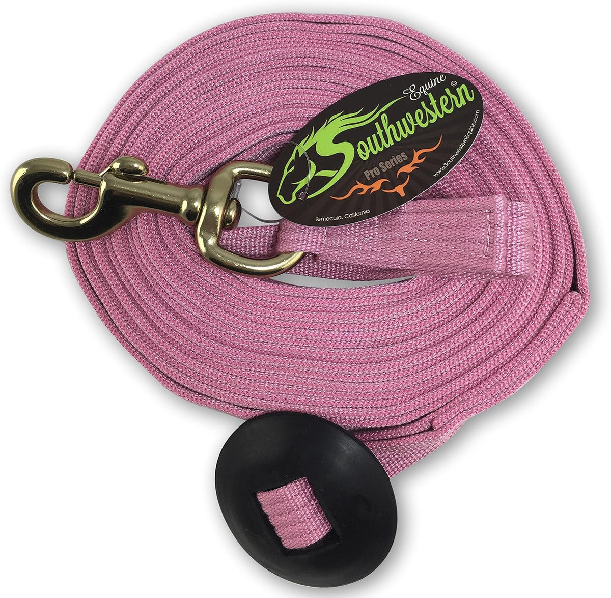 Lunge Line for Horses Cotton Horse Lunge Line with Bolt Snap & Rubber Stop (Pink, 24')