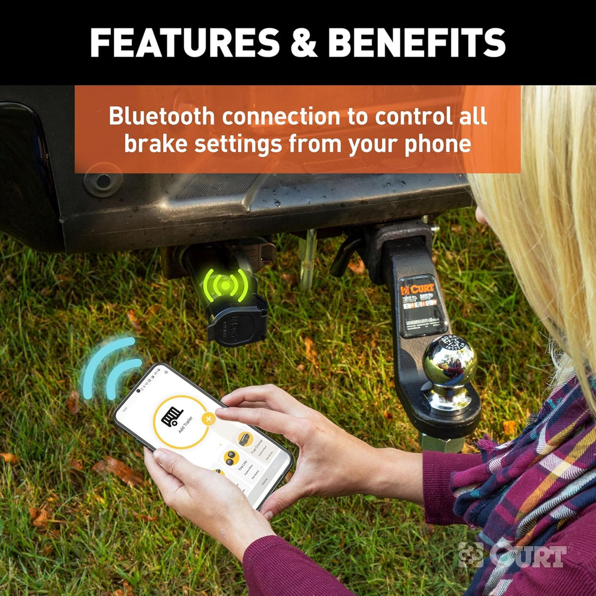 51180 Echo Mobile Bluetooth Trailer Brake Controller, 7-Way, 1-2 Axles