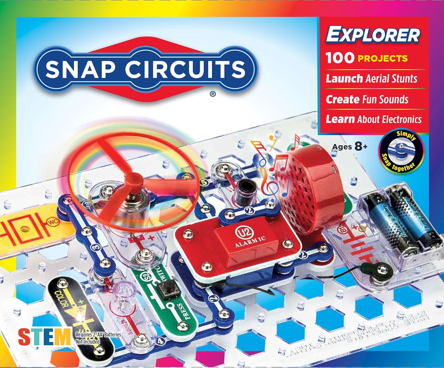 Jr. SC-100 Electronics Exploration Kit, Over 100 Projects, Full Color Project Manual, 28 Parts, STEM Educational Toy