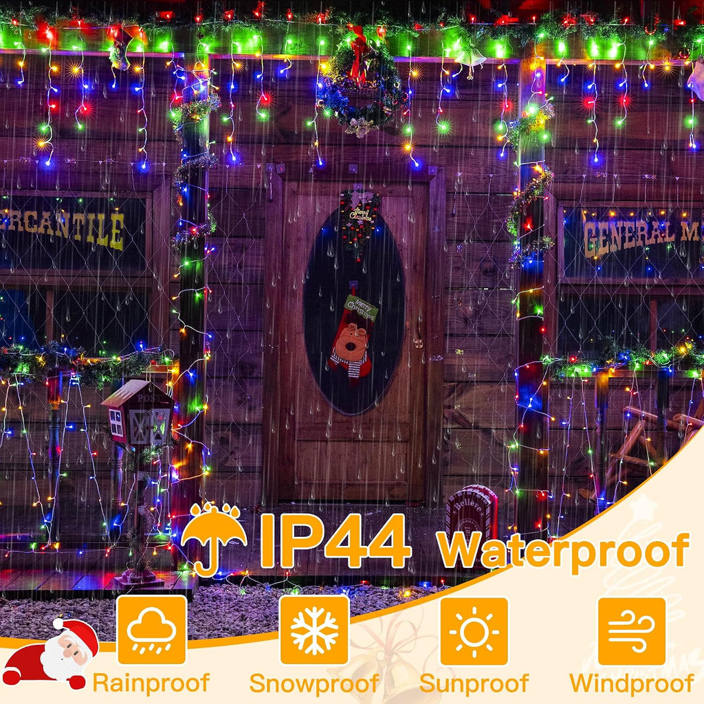 Icicle Lights for Outside 306LED 25FT, Color Changing Christmas Light with Remote 11 Modes Timers Waterproof, Plug in