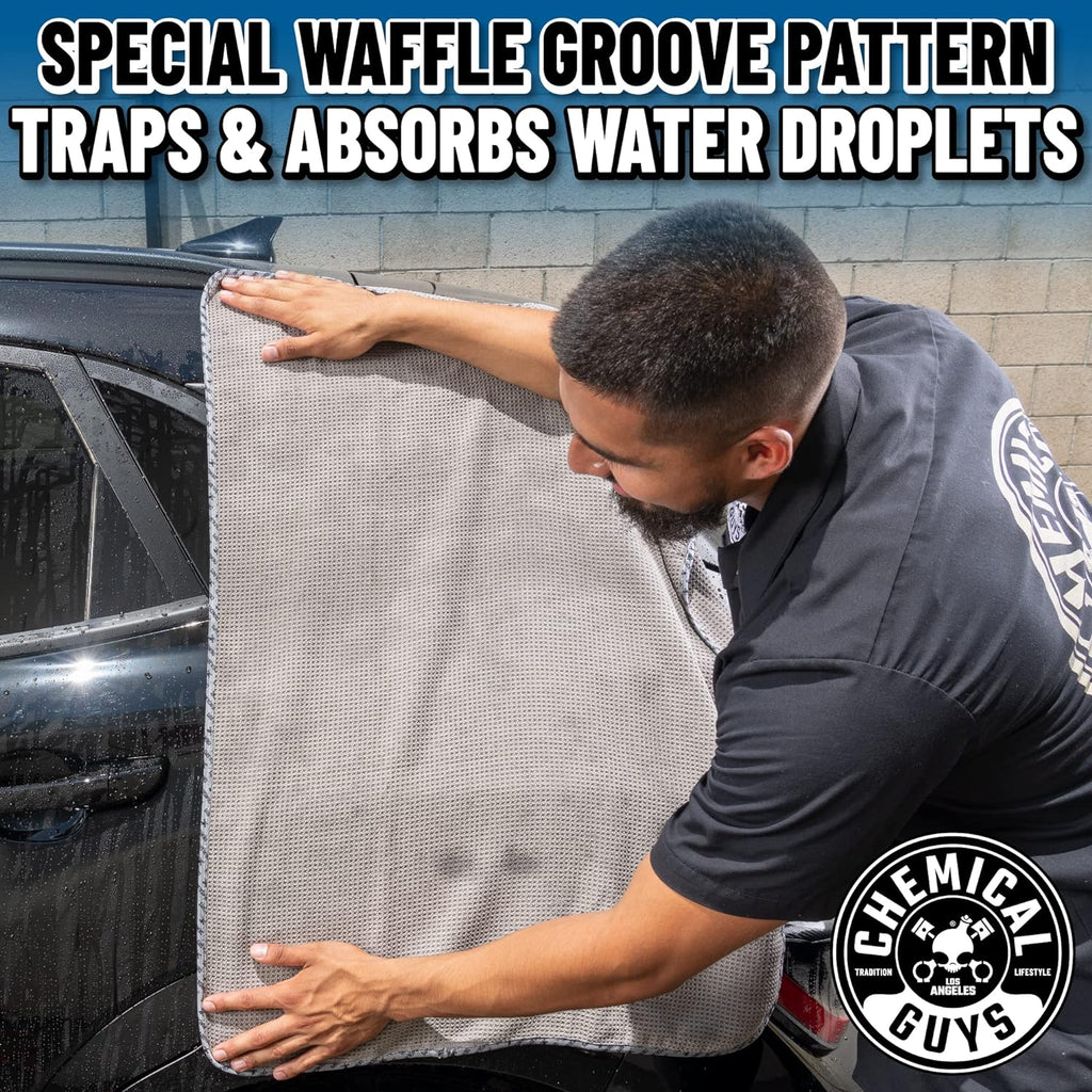 Waffle Weave Gray Matter Microfiber Drying Towel, 2 Pack | Waffle-weave towel with soft-banded edges soaks up