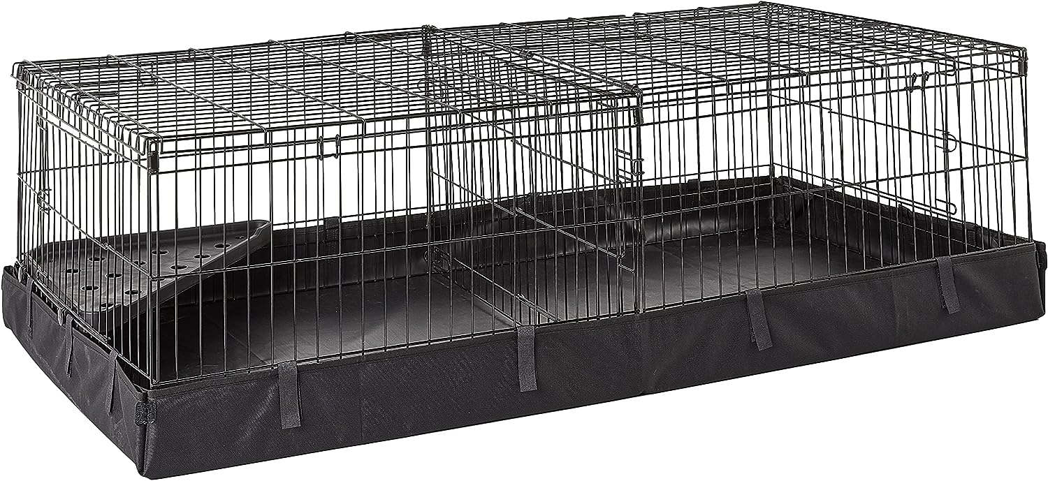 Leakproof Canvas Bottom Guinea Pig Cage, Easy to Clean Small Animal Habitat with Divider Set, Indoor/Outdoor