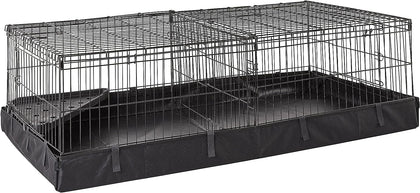 Leakproof Canvas Bottom Guinea Pig Cage, Easy to Clean Small Animal Habitat with Divider Set, Indoor/Outdoor