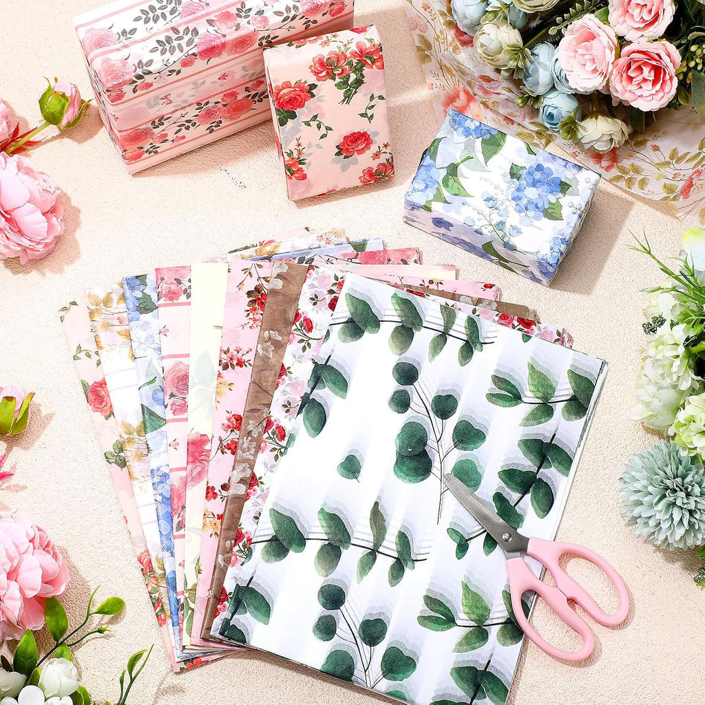 90 Sheets Floral Tissue Paper for Gift Wrap, Vivid