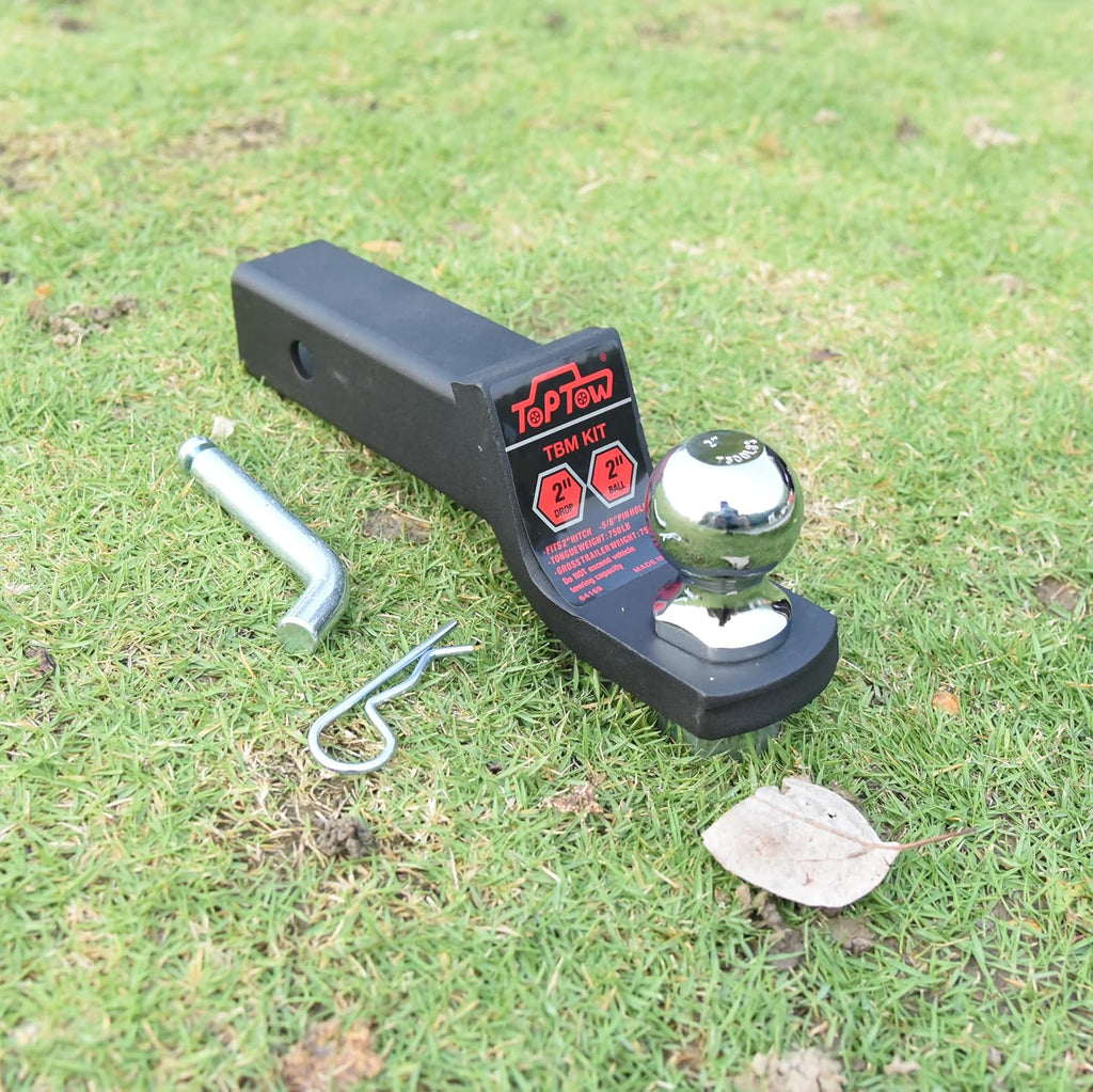 2" Drop Trailer Hitch Ball Mount Kit with 2" Trailer Ball and 5/8" Hitch Pin, Fits 2" Hitch Receiver, Matte Black