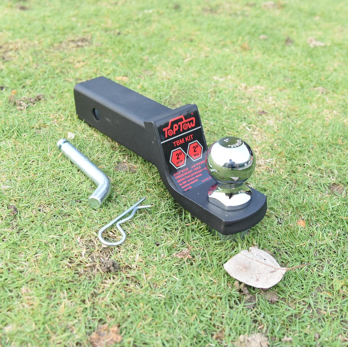 2" Drop Trailer Hitch Ball Mount Kit with 2" Trailer Ball and 5/8" Hitch Pin, Fits 2" Hitch Receiver, Matte Black