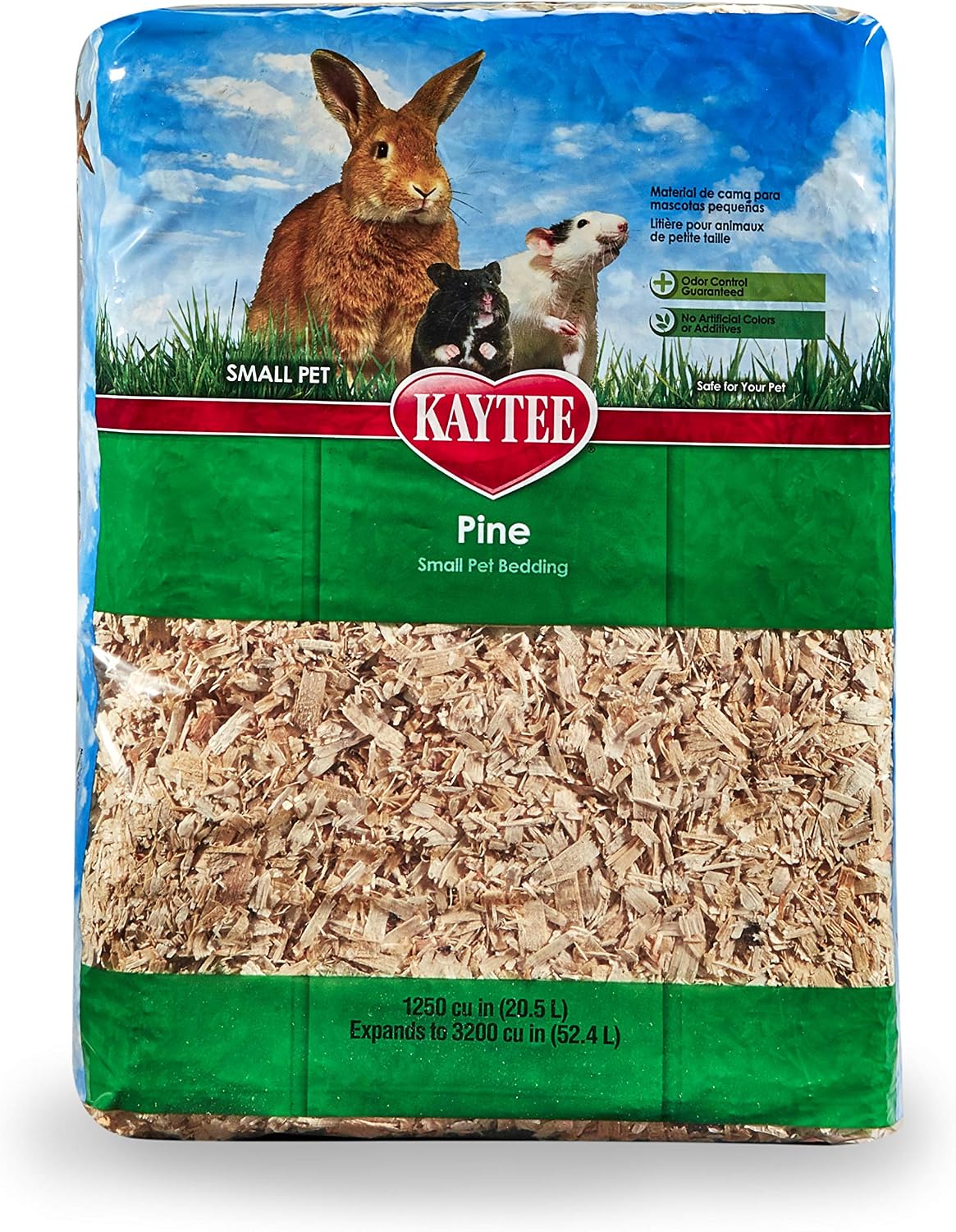 Small Animal Pine Bedding for Guinea Pigs, Rabbits, 52.4 Liter | Cleaner cages. Small animal bedding in pine