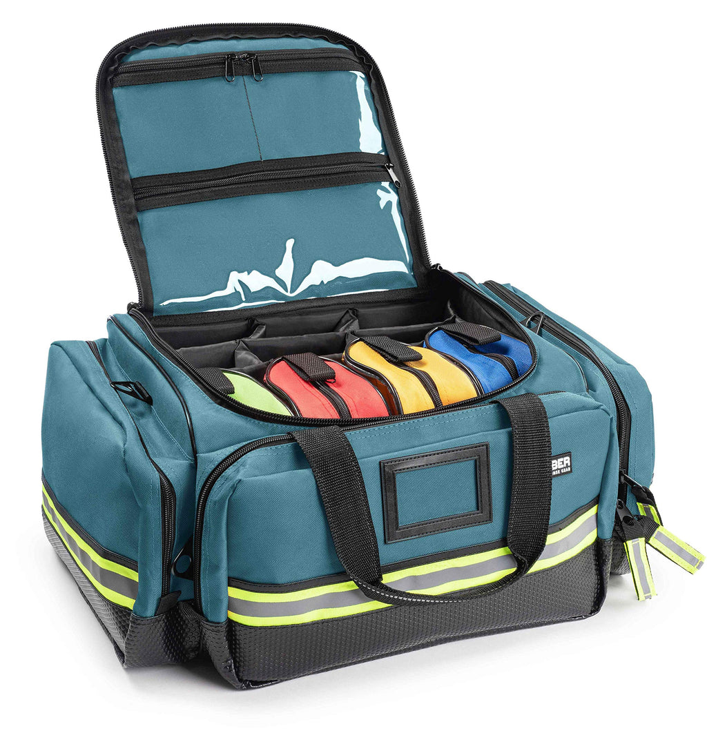 Fully-Stocked First Responder Professional Advanced EMT/EMS Trauma Kit | HSA/FSA Approved | Reflective Bag w/10+