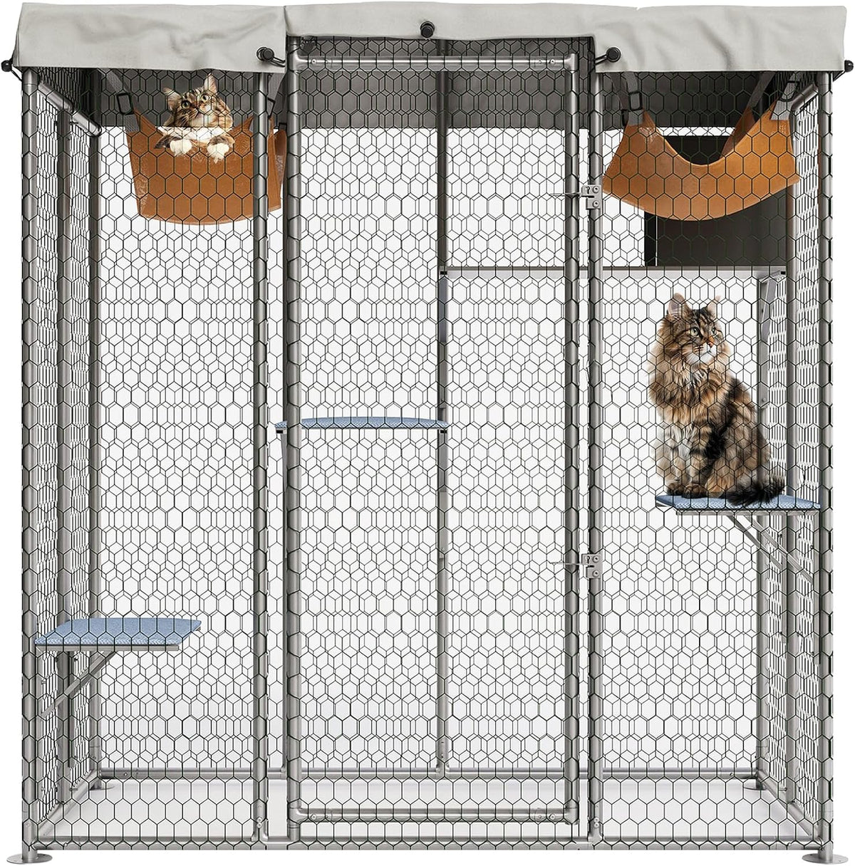 Large Outdoor Catio Cat Enclosure, 63''W Metal Cat Patio Waterproof