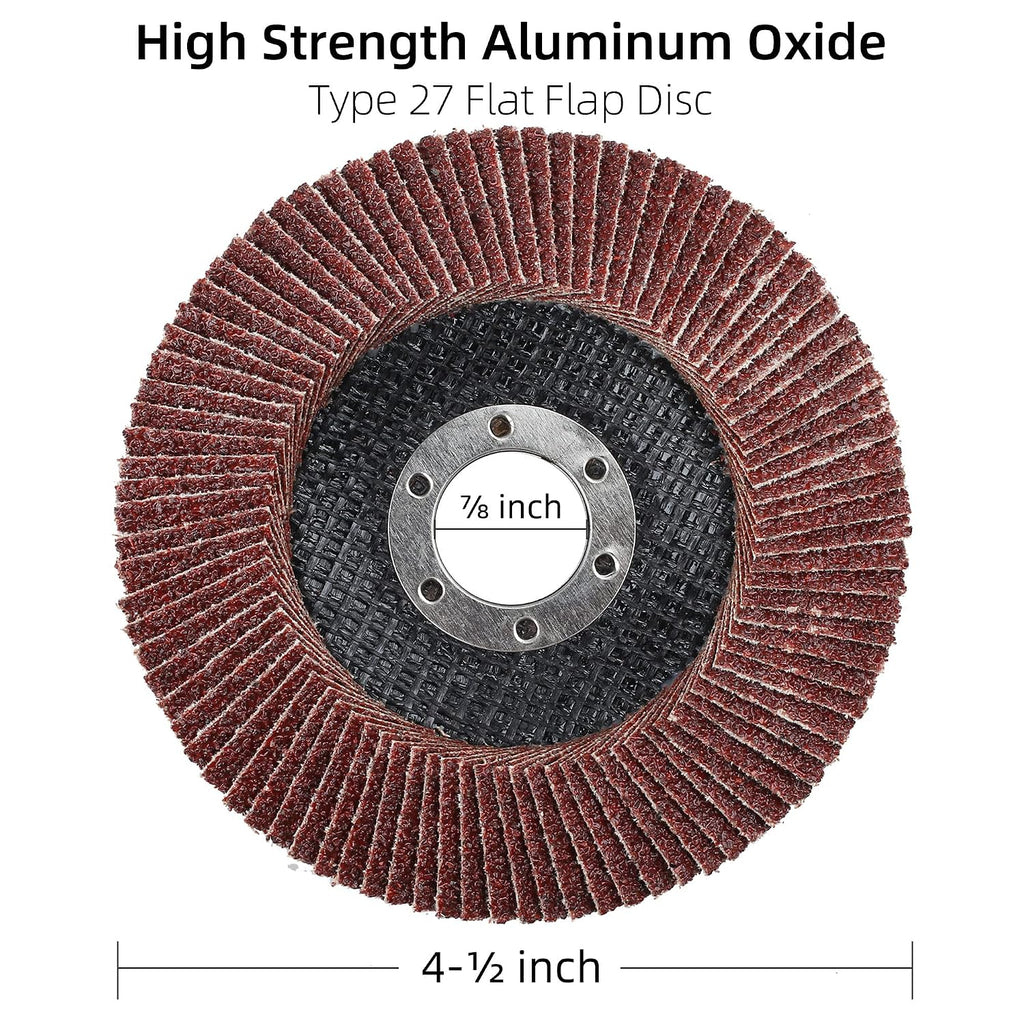 LotFancy Angle Grinder Sanding Disc for Metal & Wood, 4 1/2”, 20 Flap Discs
