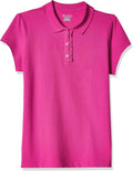 girls Uniform Ruffle Pique Polo Shirt, Aurora Pink, X-Large US