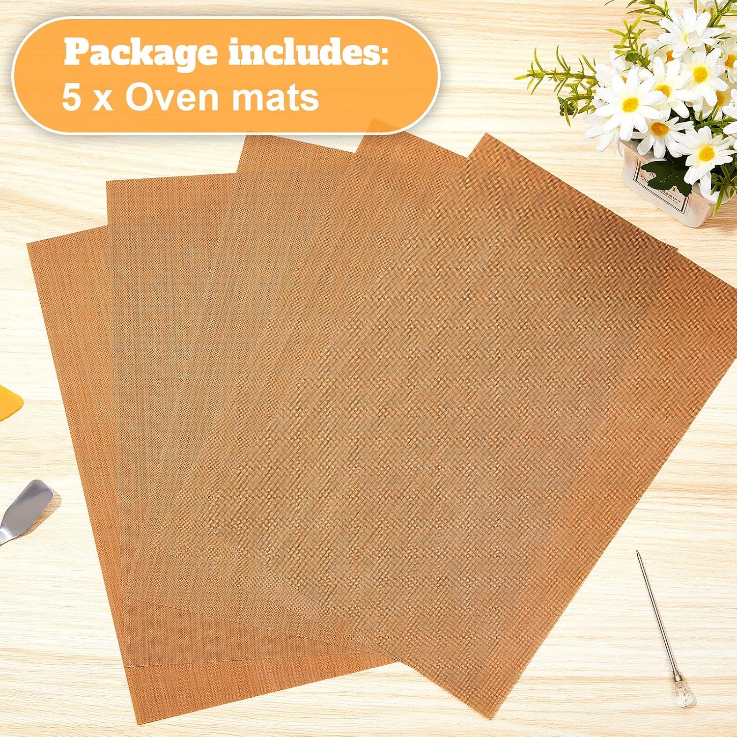 5 Pack Polymer Clay Oven Mat Non Skid Mat, 7.9 x 11.8 Inches | Safe Work Mat, Polymer Clay Bake Tool, Oven Liners