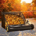50" Pull-Behind Lawn Sweeper with 27 Cu.ft Large-Capacity Collector — Heavy-Duty Tow-Behind Leaf & Grass Sweeper for