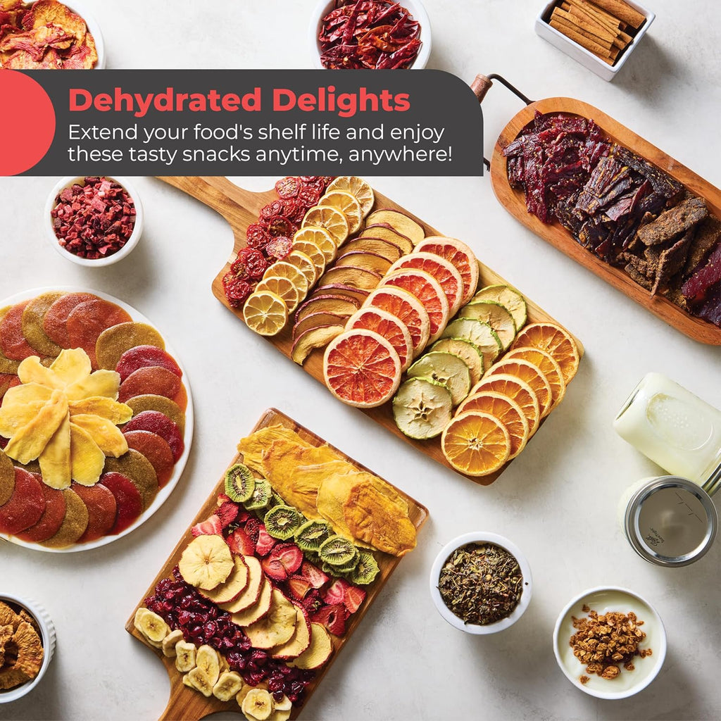Food Dehydrator Machine | 5 Stackable Stainless Steel Trays, 48H Digital Adjustable Timer & Temperature Control Upto