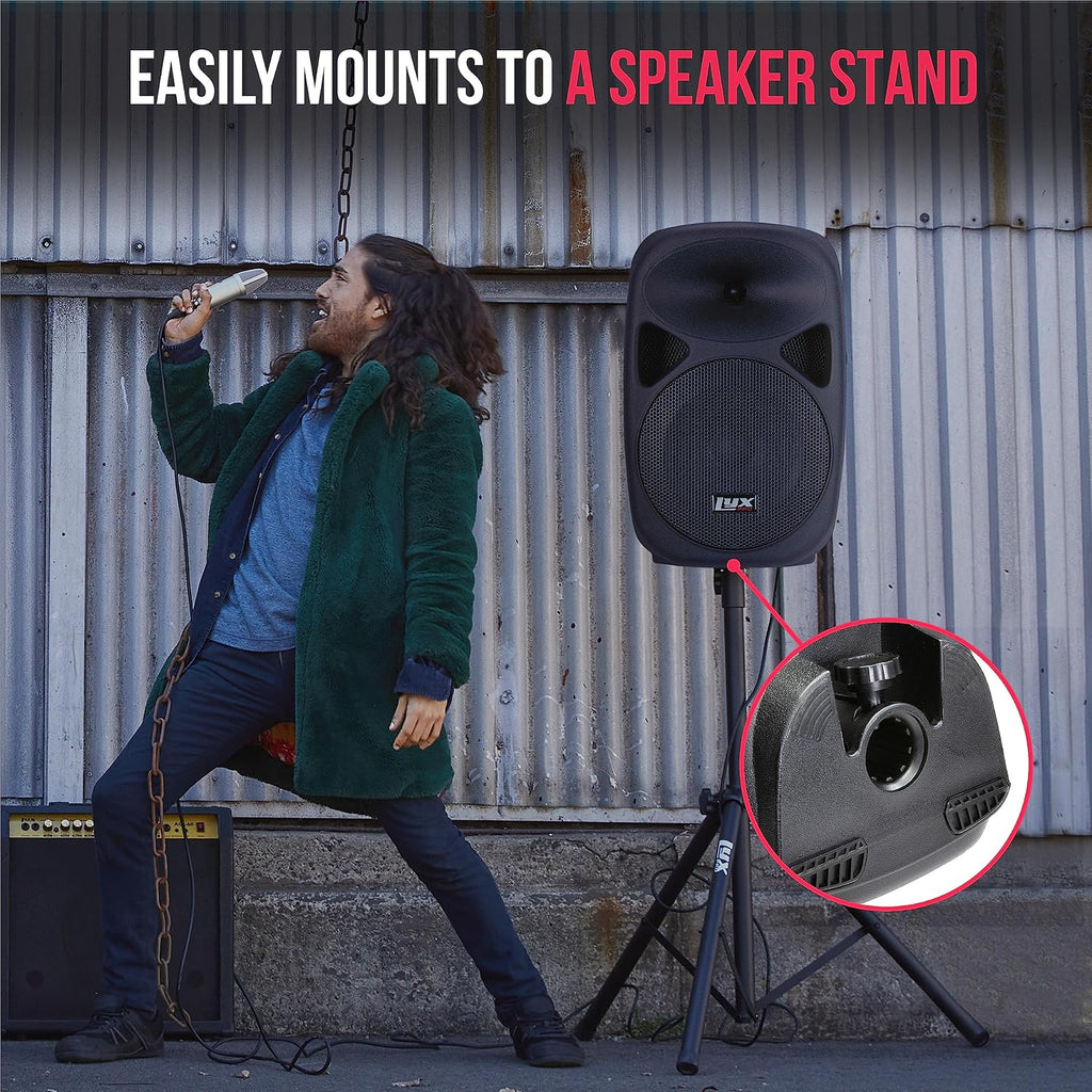 15 Inch PA Active Speaker System Compact and Portable with Equalizer, Bluetooth, MP3, USB, SD Card Slot, XLR, 1/4”