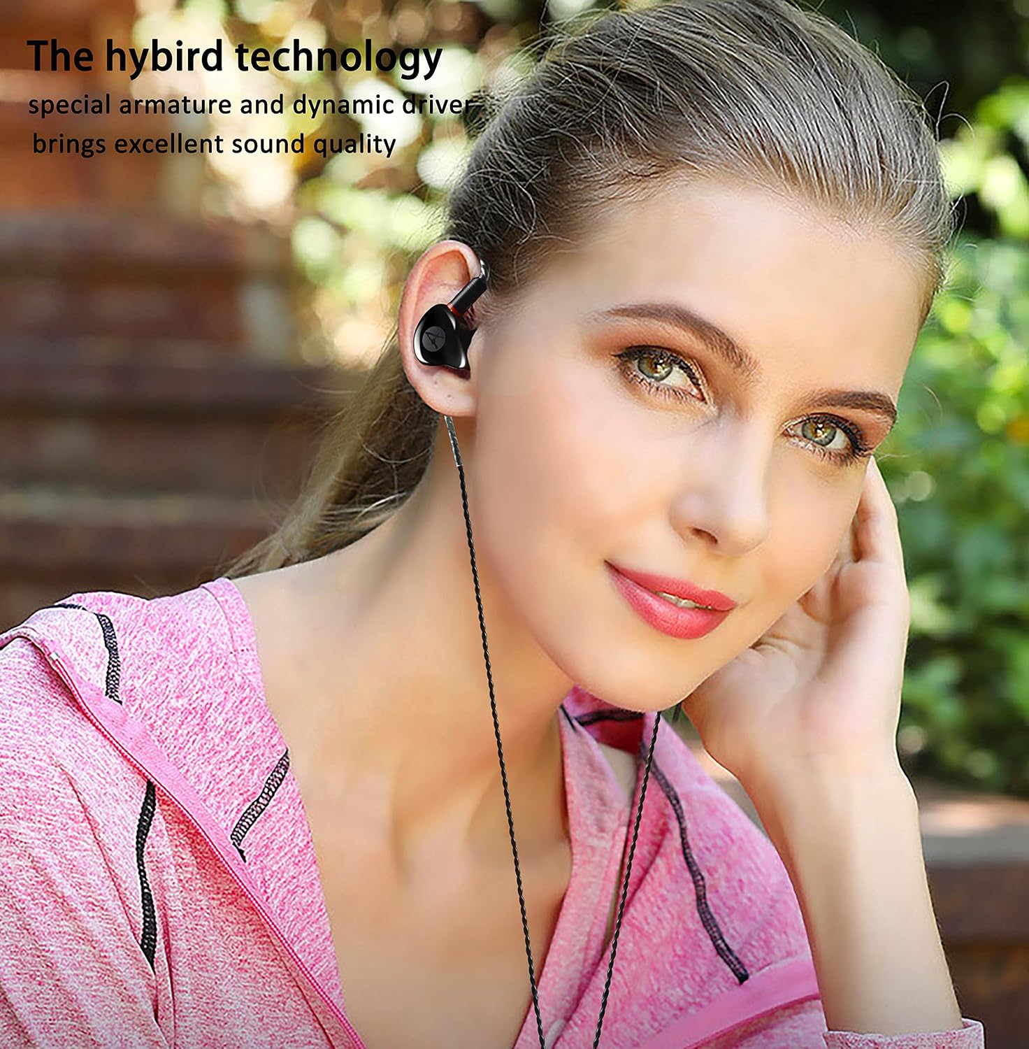 Dual Dynamic Driver IEM Earphones, HiFi Stereo In Ear Monitor Headphones | Wired Earbuds with Detachable Cable, Noise