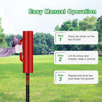 Fence Post Driver with Handle 17LB, T Post Pounder for Wire Fencing, Red