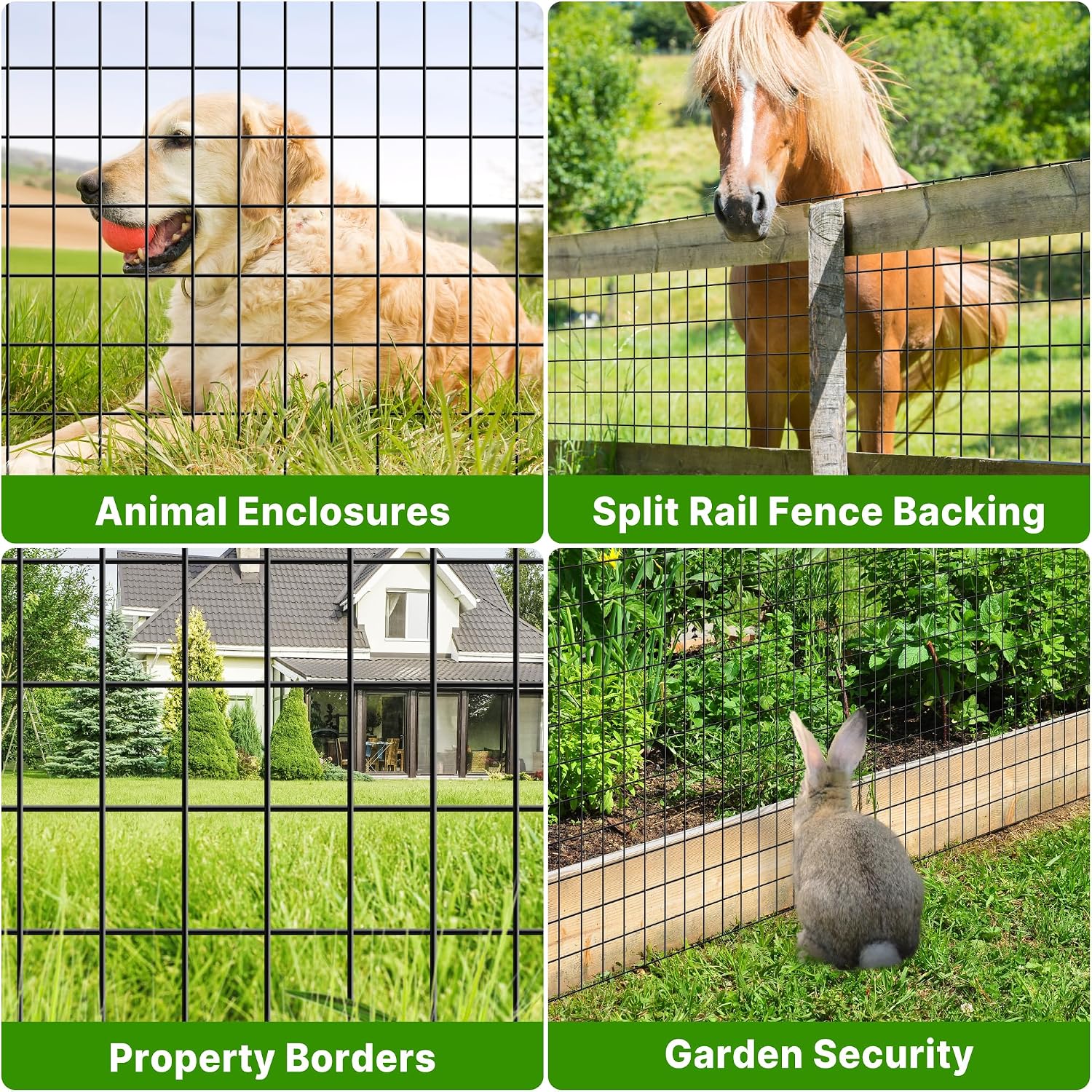 3ft x 50ft Black Vinyl Coated Welded Wire Fence