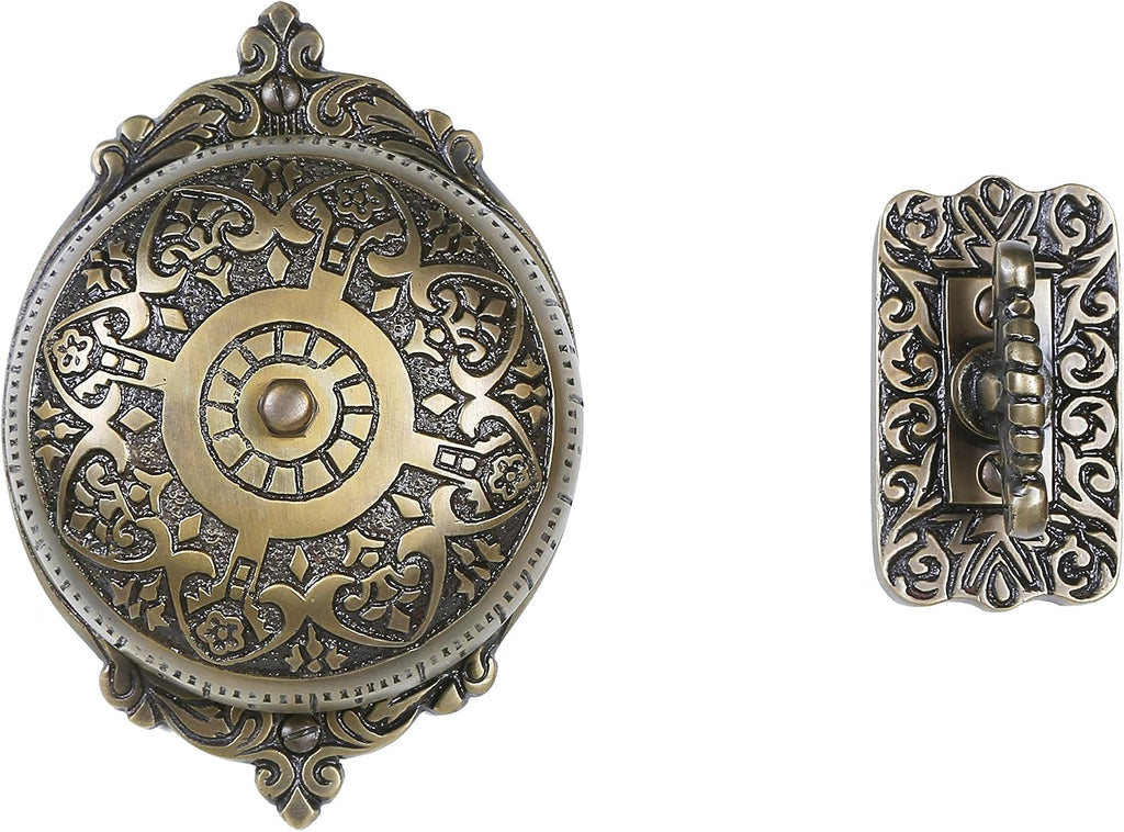 Solid Brass Mechanical Twist Doorbell Chime, Antique Brass | Solid Brass Construction, Mechanical Hand Turn Chime