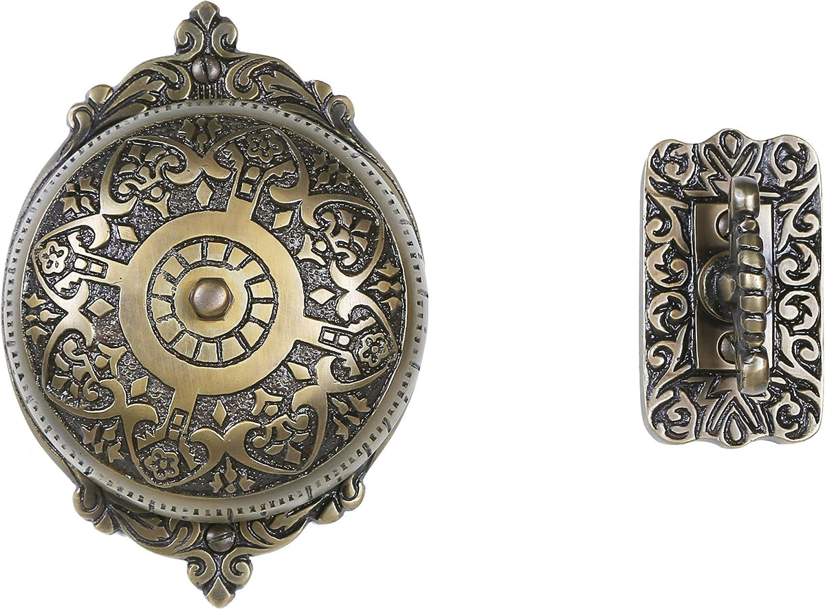 Solid Brass Mechanical Twist Doorbell Chime, Antique Brass | Solid Brass Construction, Mechanical Hand Turn Chime