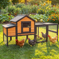 Large Chicken Coop Outdoor Wooden Duck Hen House Poultry Pet Cage 76"