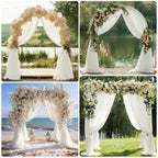 Wedding Arch Draping Fabric 6 Panels Ivory Sheer Backdrop Drapes